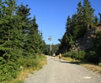 The start of the gravel road that goes from Grouse Mountain to the back country trails