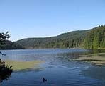 A view of Killarney Lake on Bowen Island, BC