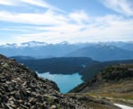 A view of Garibaldi Lake as you near the top of Panorama Ridge