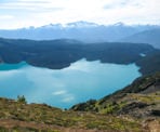 The view of Garibaldi Lake from the top of Panorama Ridge in Garibaldi Provincial Park