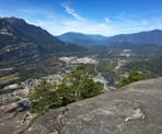 The view looking north over Squamish from the first peak of the Stawamus Chief