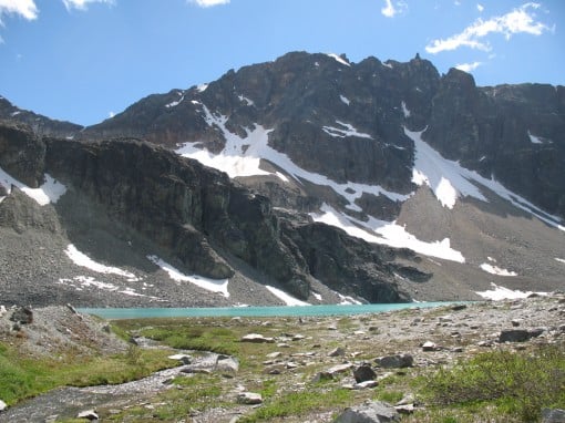 Wedgemount Lake from the surrounding alpine area