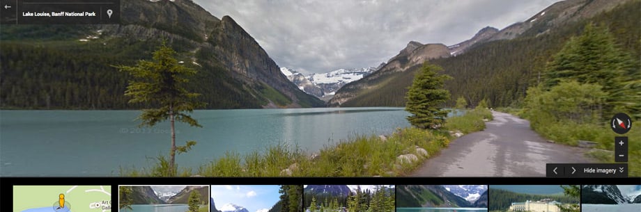 Google Street View of Lake Louise