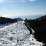 A view from the first ridge under the powerlines on the snowshoe trail to Hollyburn Mountain