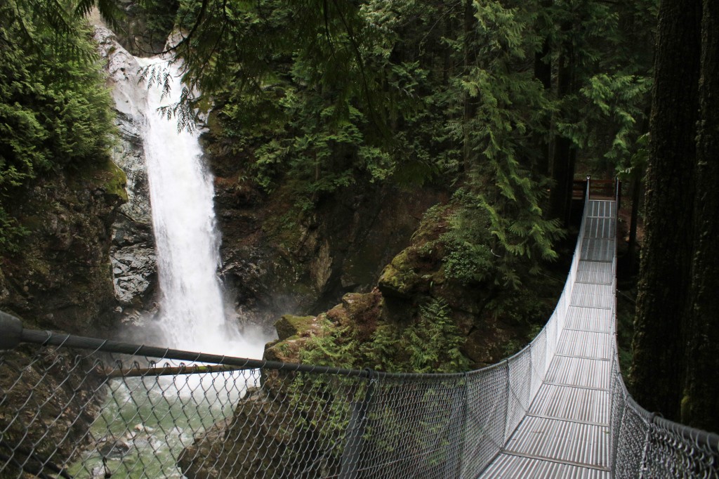 Cascade Falls Waterfall And Suspension Bridge Vancouver Trails