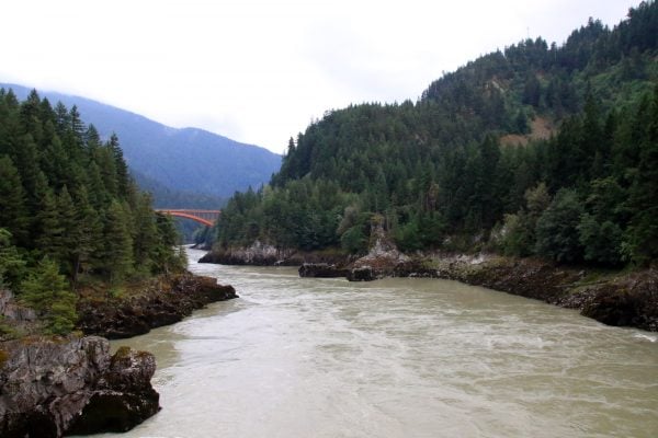 View down the Fraser River from Alexandra Bridge