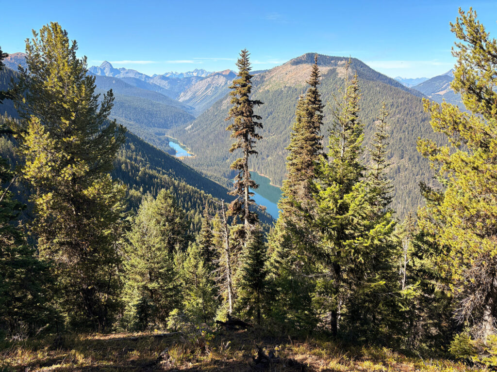 A view of the Lightning Chain Lakes in Manning Park from the Frosty Mountain Trail