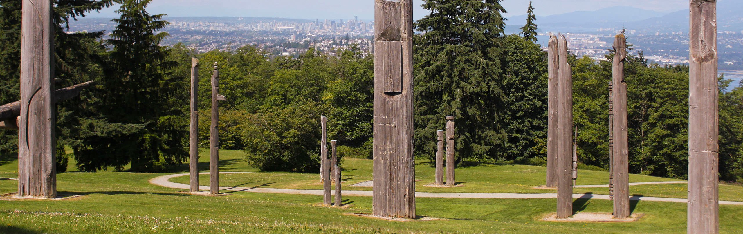 The Japanese inspired totem poles on Burnaby Mountain