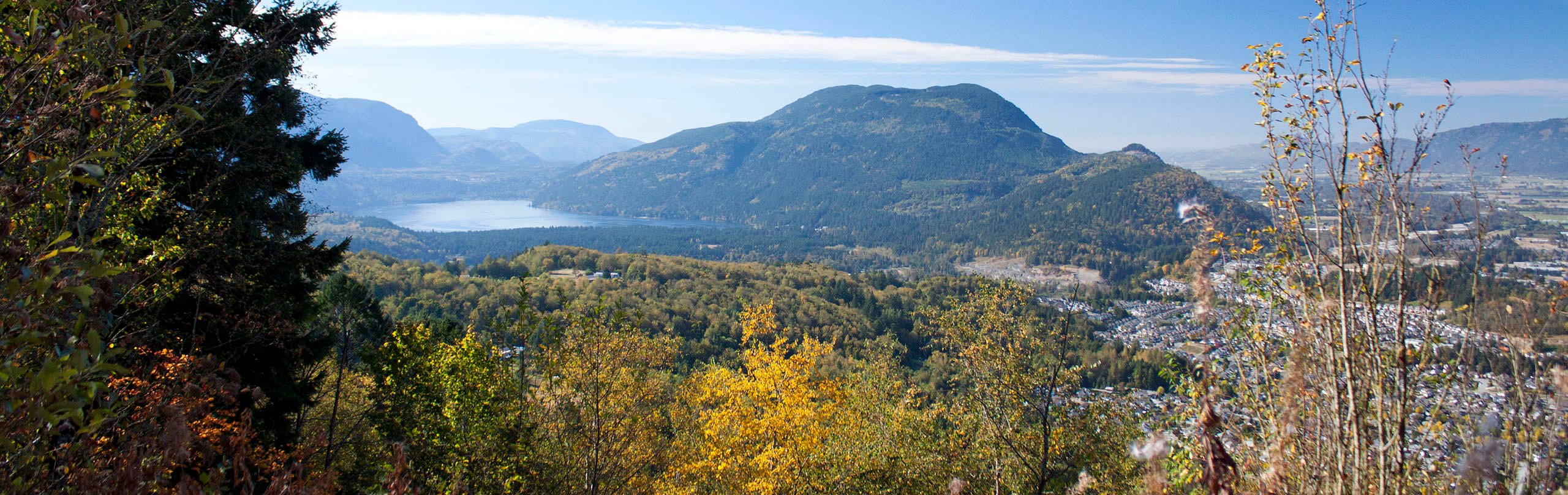 A view of Chilliwack and Cultus Lake from Mount Thom