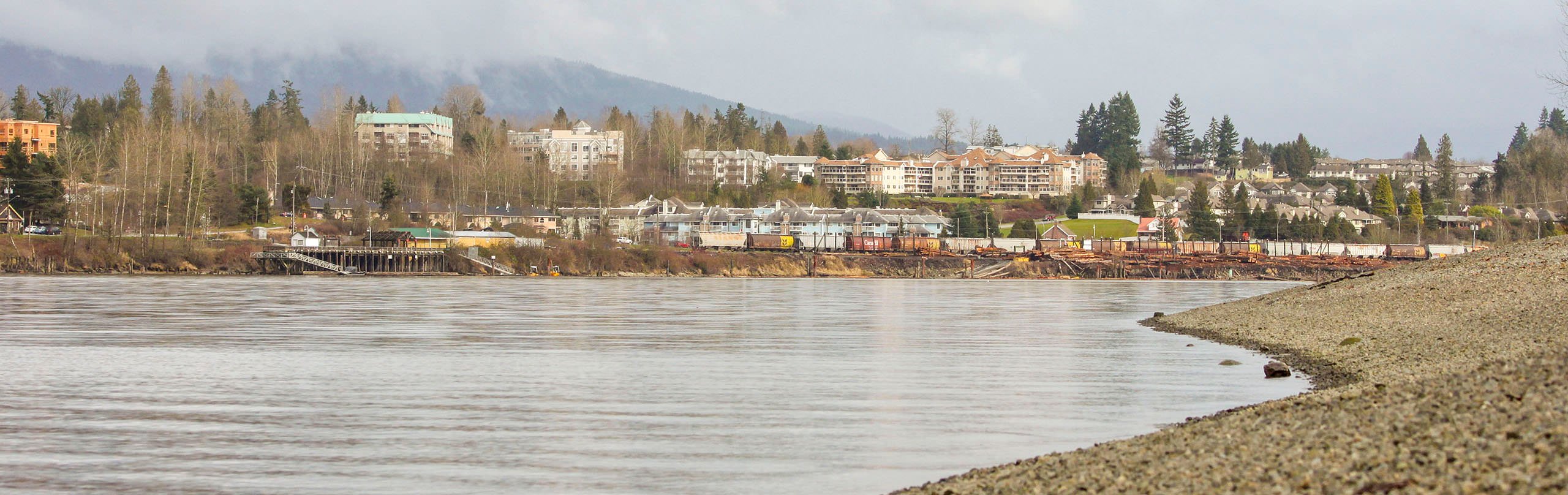 A view across the Fraser River towards Maple Ridge