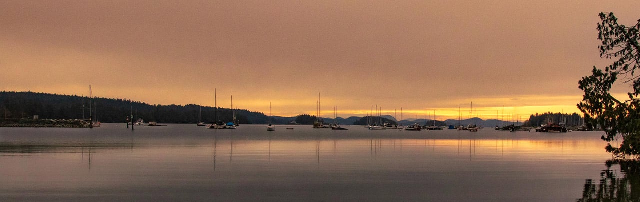 The view of Ganges Harbour on Salt Spring Island