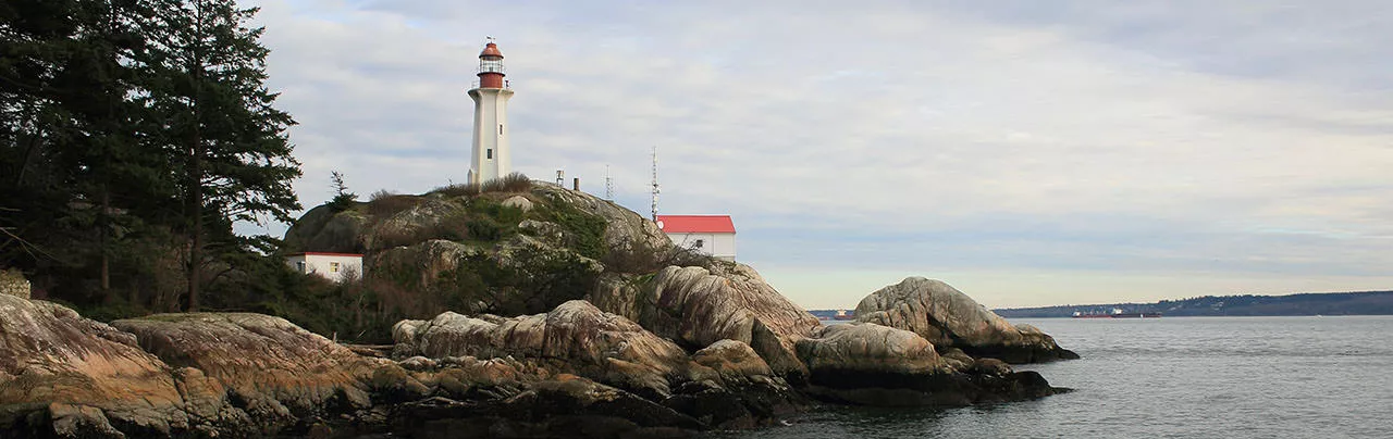 A view of the Lighthouse at Point Atkinson in Lighthouse Park