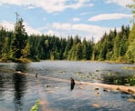 A scenic view of Stump Lake in Alice Lake Provincial Park