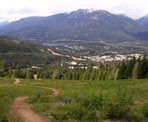 A view along the Ascent Trail looking down towards Whistler Village