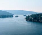 The view from Quarry Rock of Deep Cove out towards Indian Arm along the Baden Powell Trail