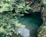 Looking down at the scenic Twin Falls near the Baden Powell Trail in North Vancouver