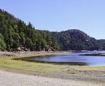 The beach at Beaumont Maine Park on Pender Island
