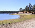 The beach near the campsite in Beaumont Marine Park on Pender Island
