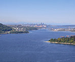 The view looking towards Vancouver from Belcarra Bluffs