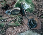 Metal tools used in logging operations can often be seen along the Big Cedar Trail in North Vancouver