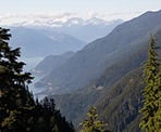 The view of the Sea To Sky highway from the Yew Lake Lookout on Black Mountain