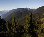 The view of the Lions from the Yew Lake Lookout on Black Mountain