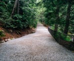 The wide gravel trail is an easy walk to the viewpoint looking over the waterfall