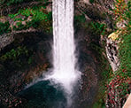 The spectacular Brandywine Falls from the viewpoint drops into the deep canyon below