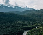 The view of the Cheakamus River from the trails around the Brohm Lake area
