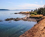 A view looking across Brooks Point on Pender Island