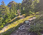 The steep trail to the top of Brunswick Mountain