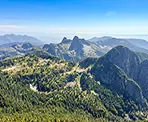 A view from the top of Brunswick Mountain looking towards the Lions
