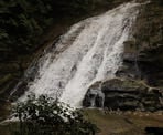 The beautiful waterfall along Clack Creek in Cliff Gilker Regional Park