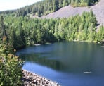 A view of Loggers Lake that is located in an extinct volcano in Whistler