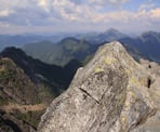 A view from the top of Crown Mountain at the back country mountains to the north