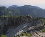 A view from the top of Crown Mountain looking east towards Goat Mountain