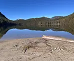 The view from the beach at Davis Lake