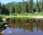First Lake located along the trail to Dog Mountain