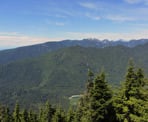 The view from Dog Mountain looking west towards the Grouse Mountain area
