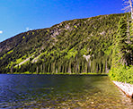 A view from Falls Lake looking up towards Zoa Peak