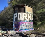 One of the World War II Instrument Towers that offers a piece of Vancouver history along the Foreshore Trail