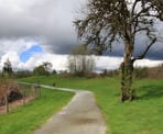 Walking along the scenic Fort to Fort Trail in Fort Langley