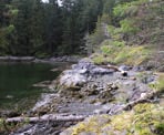 The shoreline along Francis Point on the Sunshine Coast