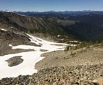 A view looking down the side of Frosty Mountain, north into Manning Park