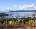 A view looking west from George Hill on Pender Island