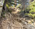 A rope assist on the Goat Ridge Trail
