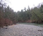 Gold Creek flows next to the trail and is surrounded by picturesque mountains