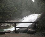 Gold Creek Falls as the water roars over the edge during the early part of the year