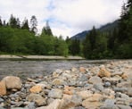 A view of Gold Creek near the campsite at Viewpoint Beach