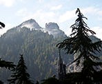 The view of Crown Mountain from a ridge near Little Goat